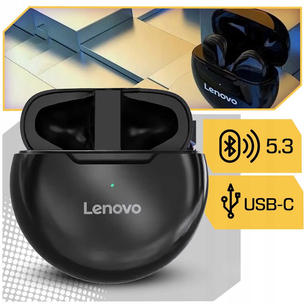 SŁUCHAWKI BEZPRZEWODOWE LENOVO DOUSZNE ORYGINALNE Z POWERBANKIEM BLUETOOTH Kod producenta słuchawki bezprzewodowe douszne